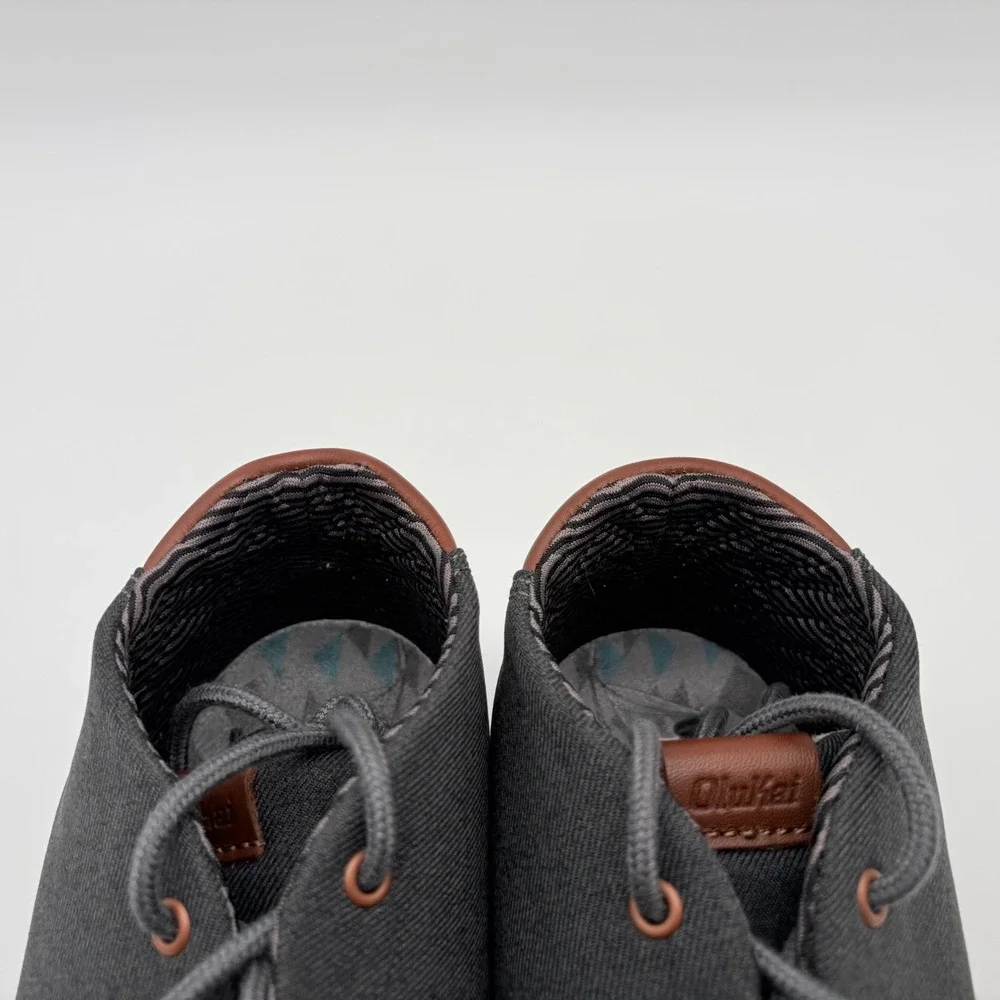 Olukai Nana Hele Wai'Apo Chukka Boots Mens Size 13 Dark Gray Canvas Lace Up